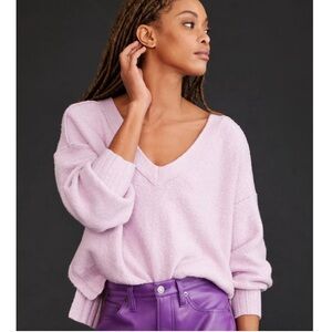 Anthropologie Pilcro Chunky Knit V-Neck Pullover Slouchy Oversized Sweater XXS